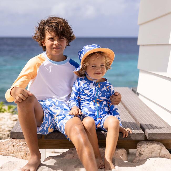 Shark Squad LS Sunsuit - One Pieces - 4