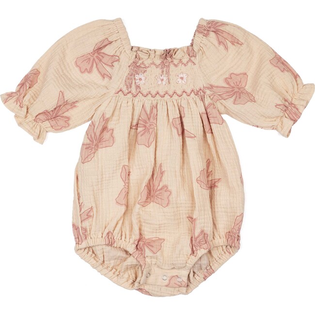Ivy Romper, Vintage Bows Dusty Pink