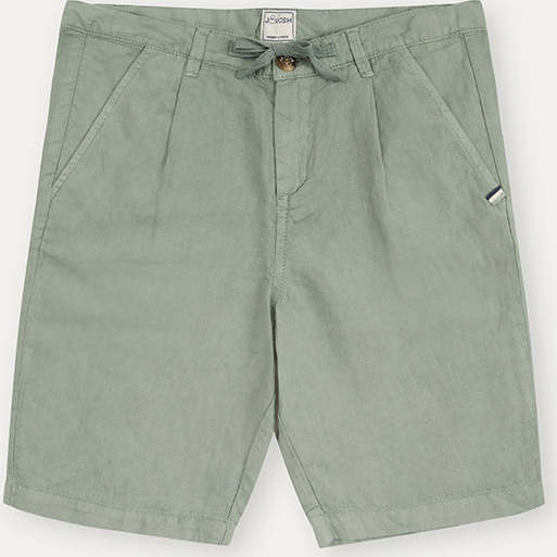 Linen Cotton Shorts, Grey Green