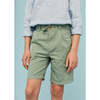 Linen Cotton Shorts, Grey Green - Shorts - 2