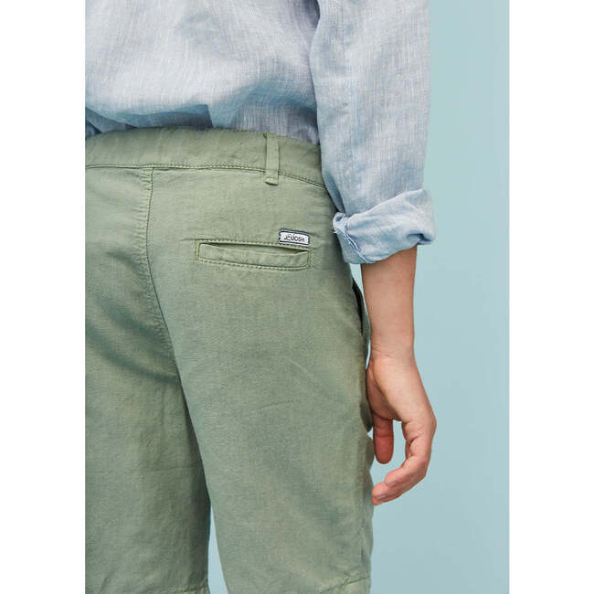 Linen Cotton Shorts, Grey Green - Shorts - 4