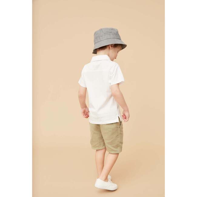 Linen Cotton T-Shirt, Gray Green - Polo Shirts - 3