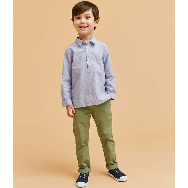 Cotton Chino Trousers, Olive Green - Shirts - 3