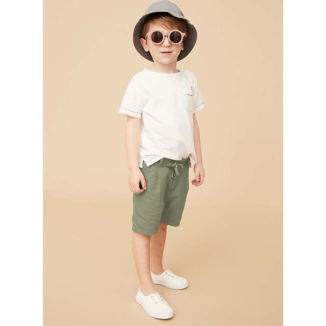 Linen Cotton Shorts, Blue Gray - Shorts - 5