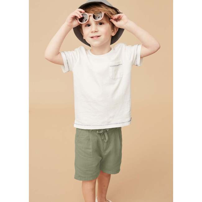 Linen Cotton Shorts, Blue Gray - Shorts - 6