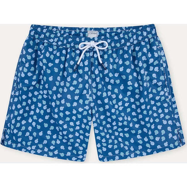 Men's Swim Shorts, Blue Puffer fish - Swim Trunks - 1