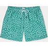 Men's Swim Shorts, Green Puffer Fish - Swim Trunks - 1 - thumbnail