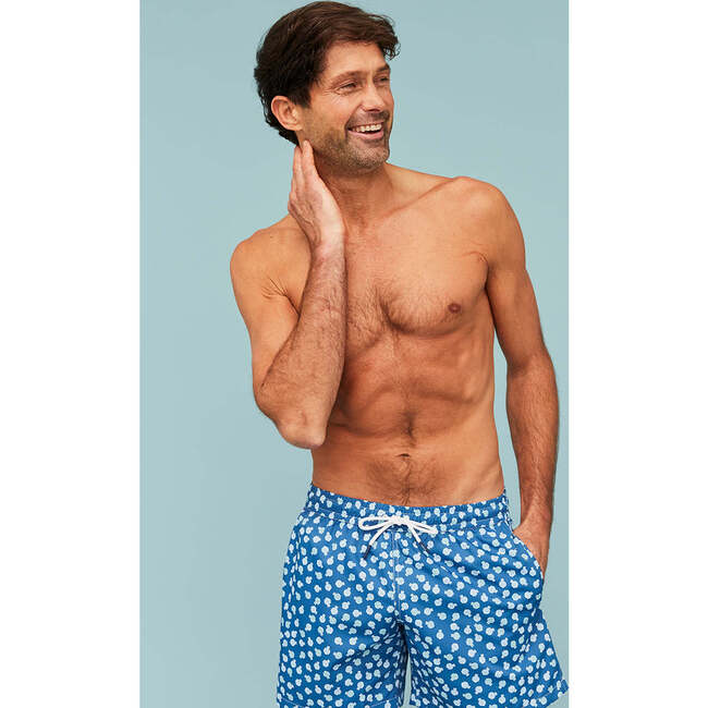 Men's Swim Shorts, Blue Puffer fish - Swim Trunks - 3