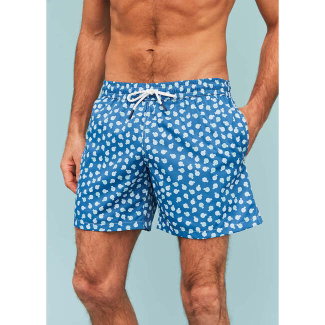 Men's Swim Shorts, Blue Puffer fish - Swim Trunks - 4