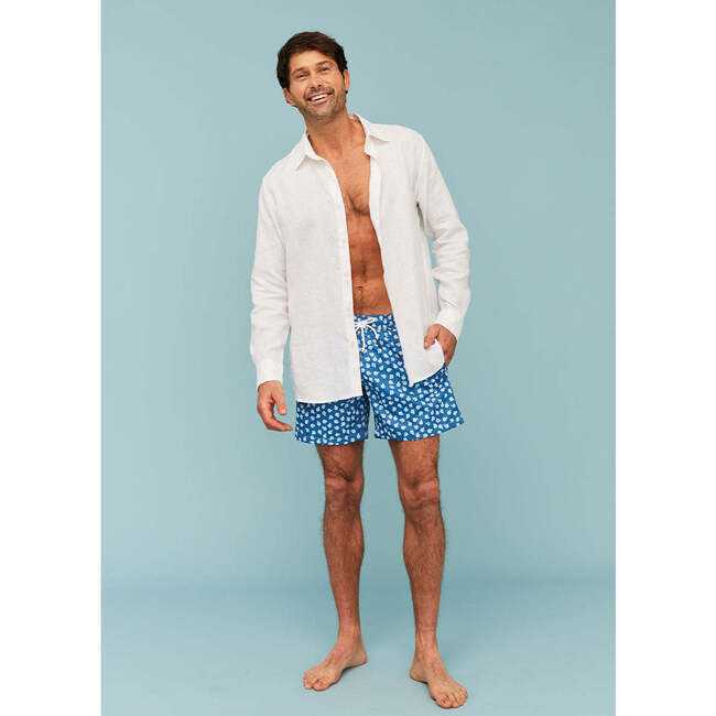 Men's Swim Shorts, Blue Puffer fish - Swim Trunks - 6