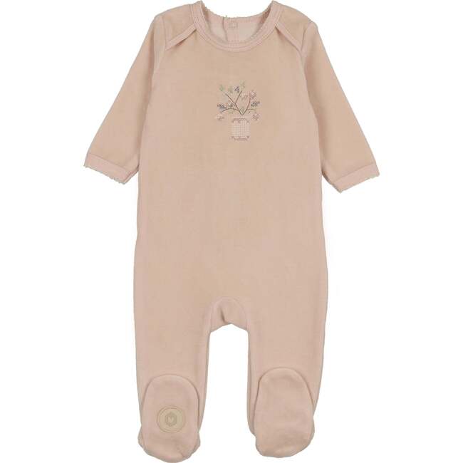 Vase & Petals Footie, Barely Pink