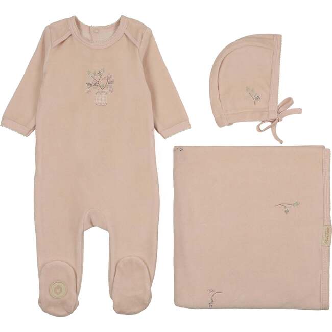Vase & Petals Layette Set, Barely Pink