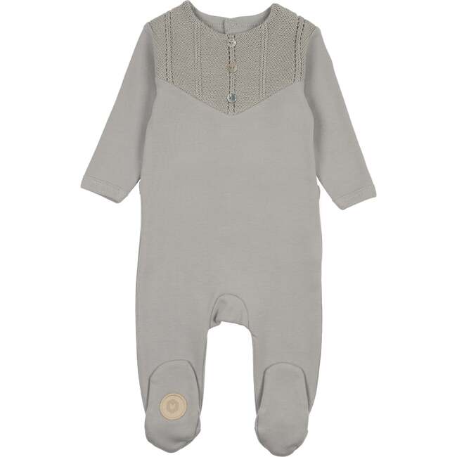 V-Knit Henley Footie, Blue Haze