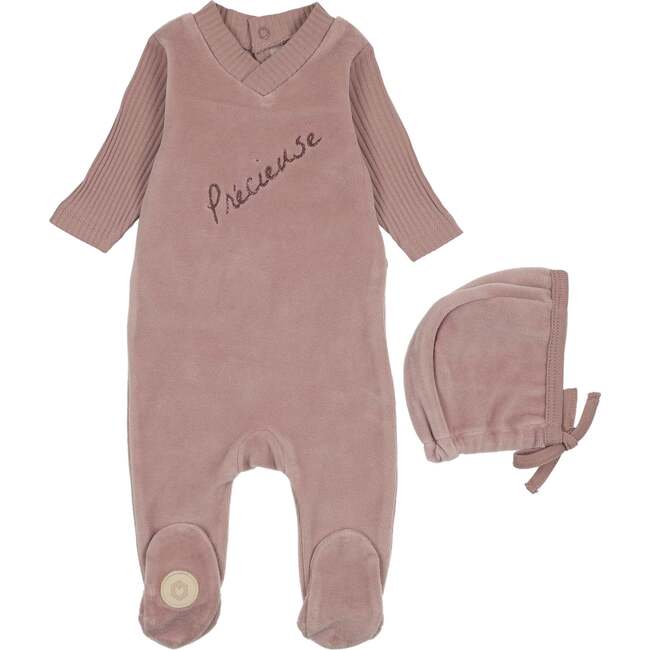 Precious Moments Footie & Hat Set, Mauve