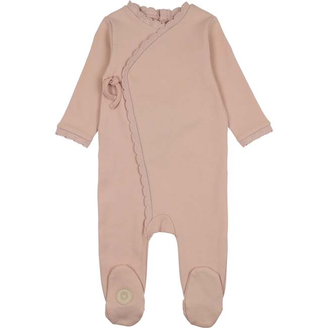 Knit Trim Wrap Footie, Pink Whip