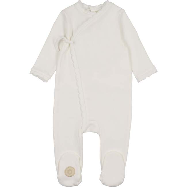 Knit Trim Wrap Footie, Ivory