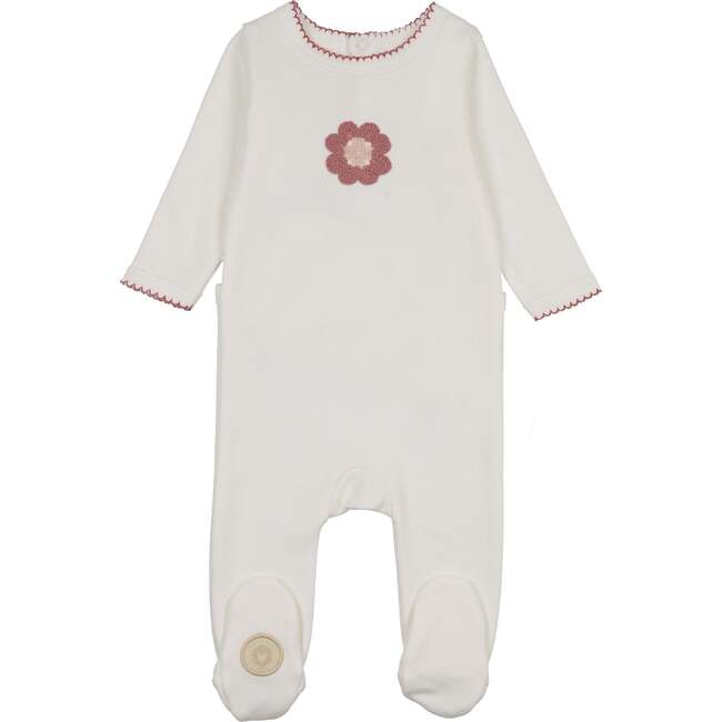 Geo-Floral Footie, Ivory & Rose