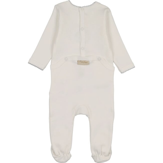 Geo-Floral Footie, Ivory & Blue - Footie Pajamas - 3