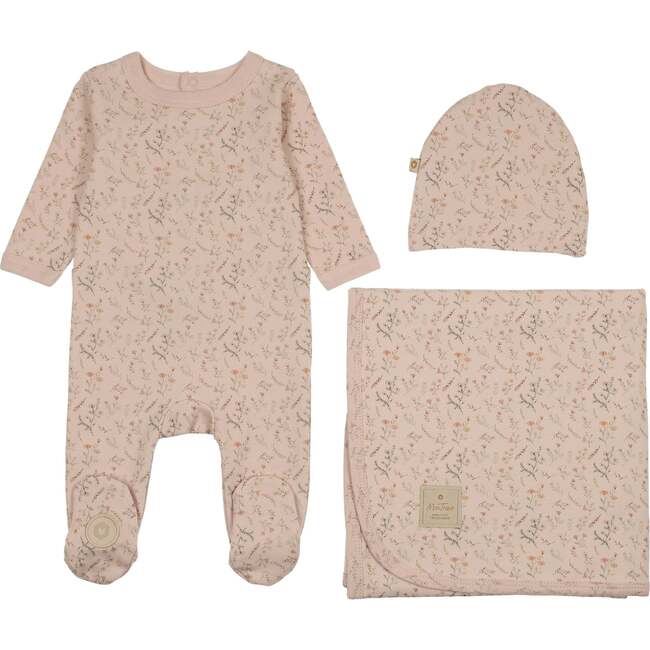 Botanical Girls Layette Set, Barely Pink
