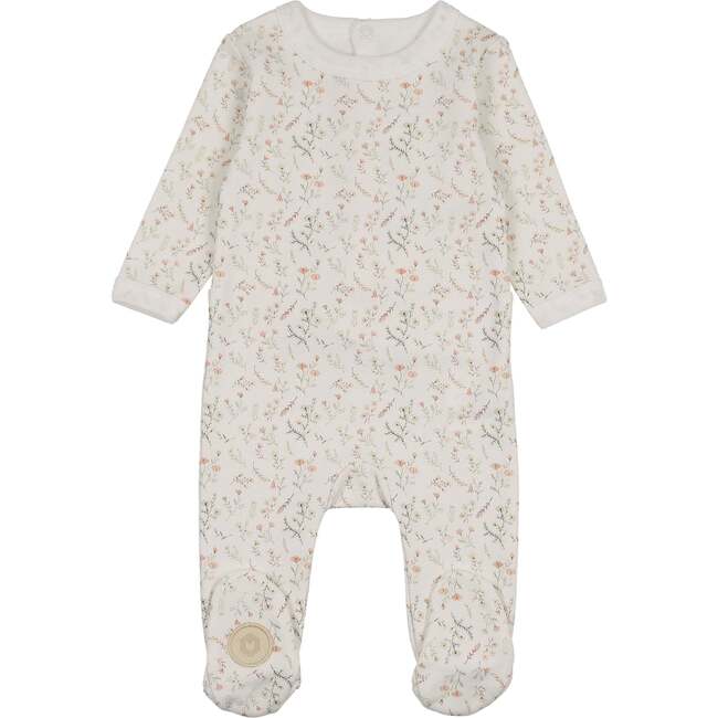 Botanical Girls Footie, Ivory & Pink