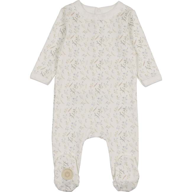 Botanical Boys Footie, Ivory & Blue