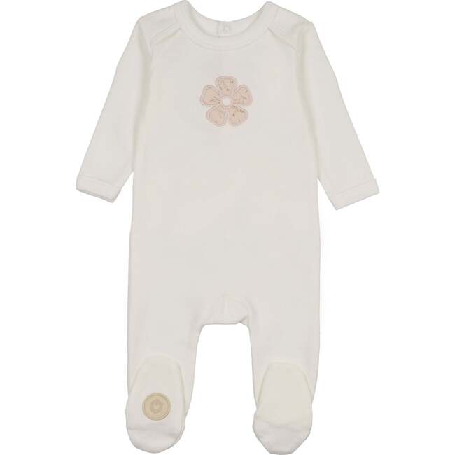 Blooming Rose Footie, Ivory & Pink