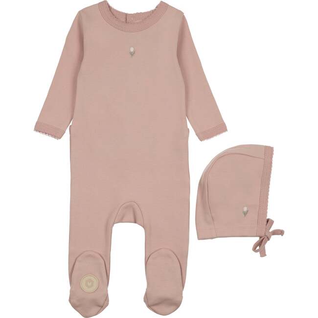 Blooming Girls Footie & Hat Set, Orchid Pink