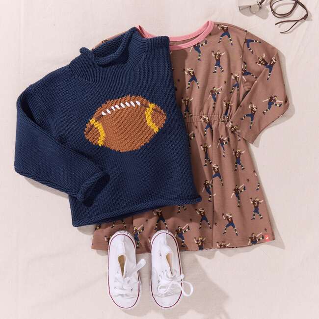 Playground Long Sleeve Dress, Football Player - Dresses - 3