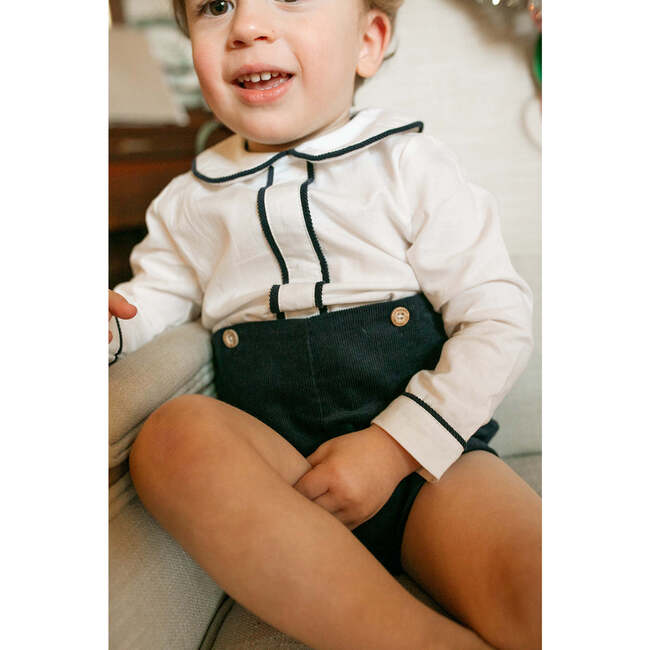 Shepherd Button On, Winter Ivory & Midnight Navy - Rompers - 3