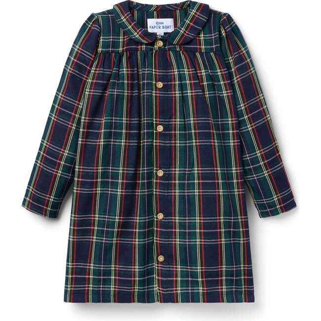 Parks Dress, Navy Tartan