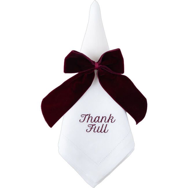 Thank Full Dinner Napkins, Bordeaux