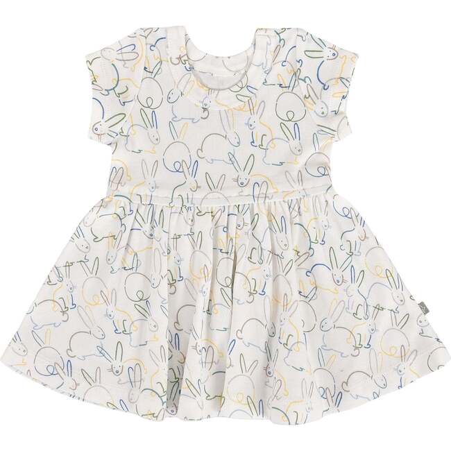 Short Sleeve Twirl Dress, Bunnies Bunnies
