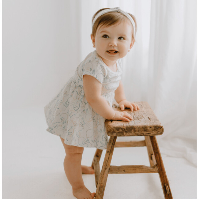 Short Sleeve Twirl Dress, Bunnies Bunnies