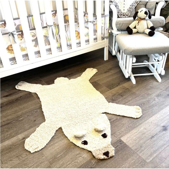 Organic Wool Play Mat + Nursery Rug, Polar Bear