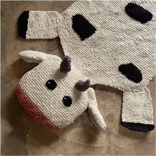 Organic Wool Play Mat + Nursery Rug, Cow