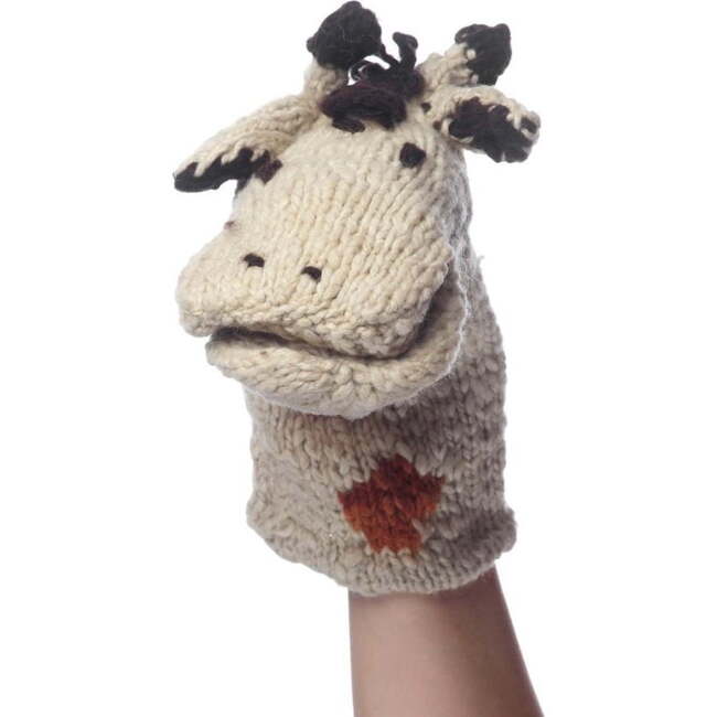 Organic Wool Knit Hand Puppet, Gerald The Giraffe