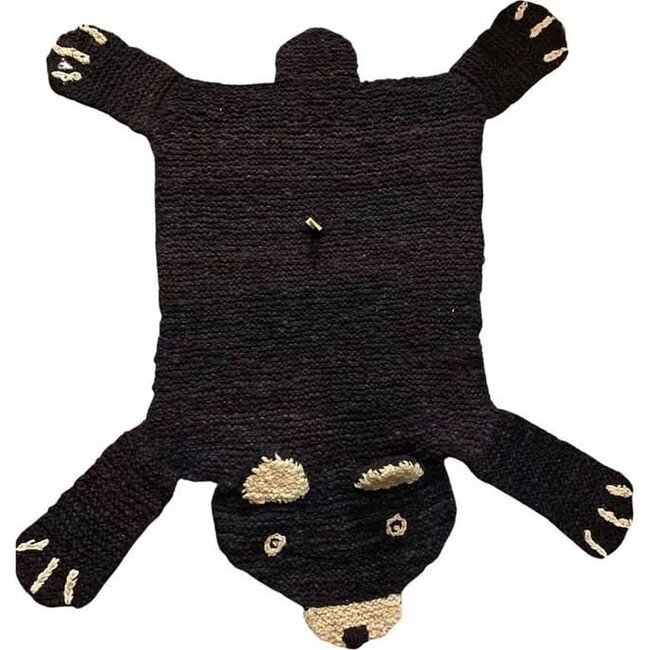 Organic Wool Play Mat + Nursery Rug, Brown Bear - Playmats - 3