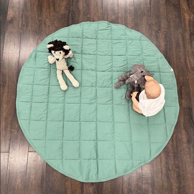 Organic Play Mat, Round, Basil Green Basil Green