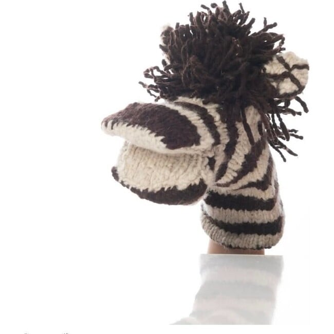 Organic Wool Knit Hand Puppet, Zachary The Zebra - Plush - 4