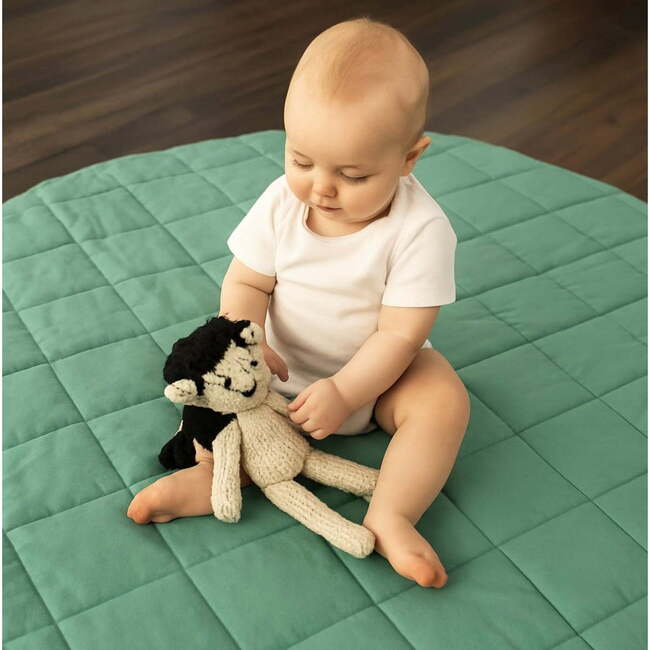 Organic Play Mat, Round, Basil Green Basil Green - Playmats - 5