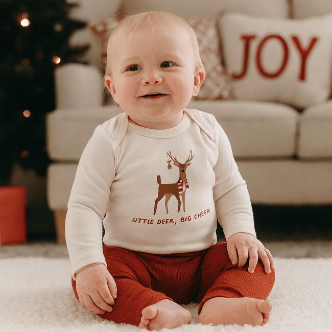 Long Sleeve Graphic Bodysuit, Little Deer Big Cheer