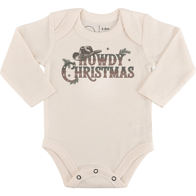 Long Sleeve Graphic Bodysuit, Howdy Christmas