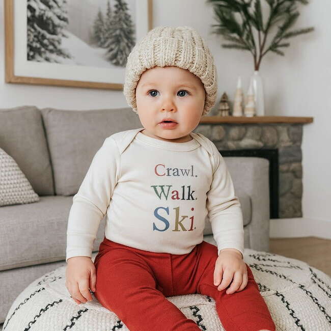 Long Sleeve Graphic Bodysuit, Crawl Walk Ski