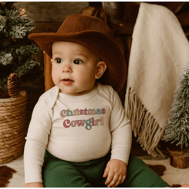 Long Sleeve Graphic Bodysuit, Christmas Cowgirl
