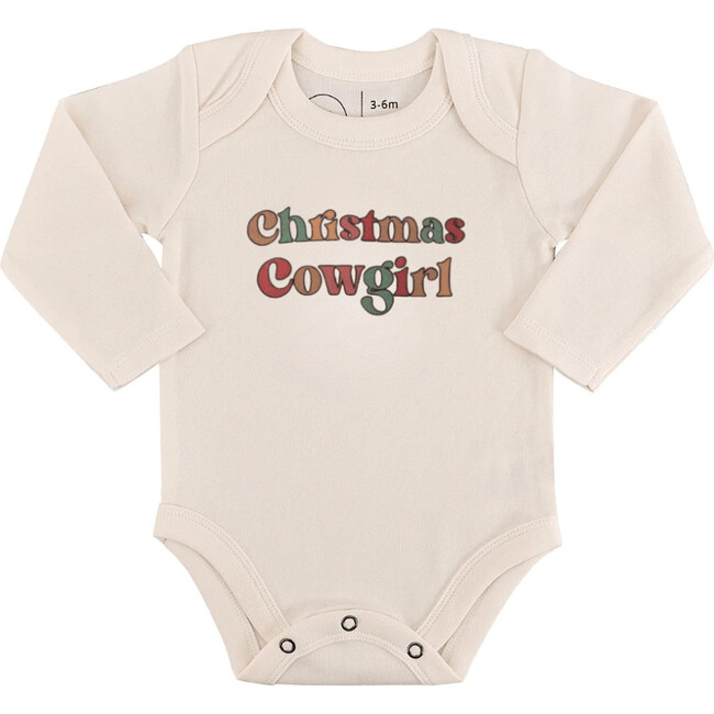 Long Sleeve Graphic Bodysuit, Christmas Cowgirl