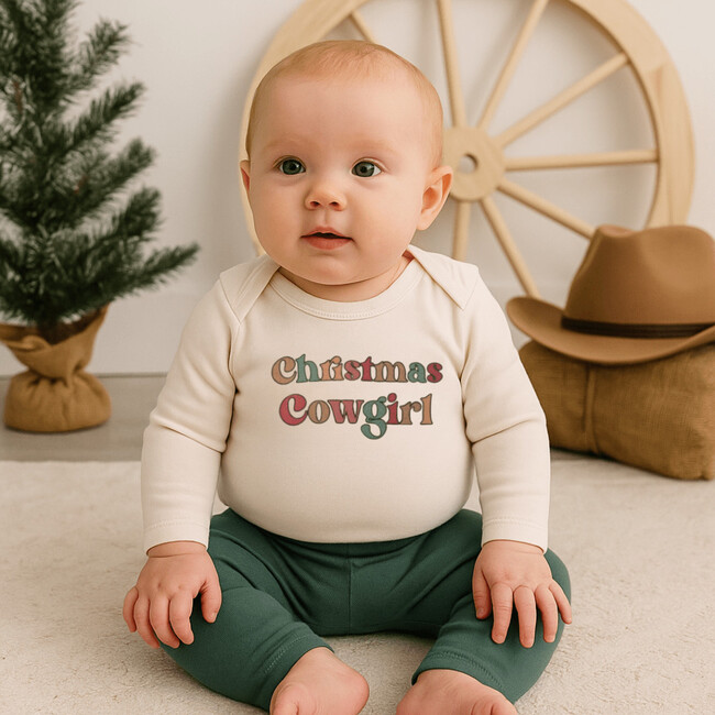 Long Sleeve Graphic Bodysuit, Christmas Cowgirl - Onesies - 3