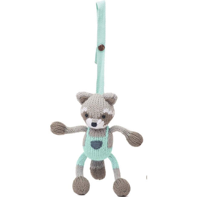 Knit Stroller Toy, Ramsay The Raccoon