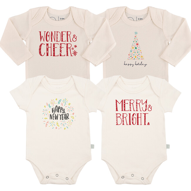 Graphic Bodysuit Set, Holiday Season 4 Pack + 1 Free