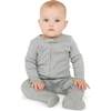 2 Pc. Zipper Footie Set, Ivory & Heather Grey - Footie Pajamas - 4 - thumbnail