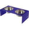 Keaton Modern Acrylic Rectangular Elevated Pet Feeder with 2 Stainless Steel Bowls, Purple/Chrome - Pet Bowls & Feeders - 1 - thumbnail